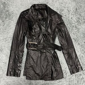 RUDSAK Black Genuine Leather Trim Jacket Size XS